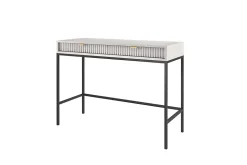 Coiffeuse : 2 tiroirs, gris, noir, 104 x 78 x 50 cm