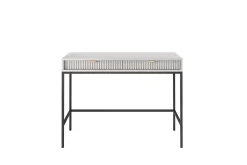 Coiffeuse : 2 tiroirs, gris, noir, 104 x 78 x 50 cm