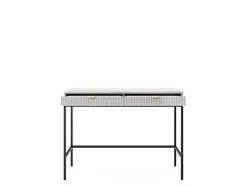 Coiffeuse : 2 tiroirs, gris, noir, 104 x 78 x 50 cm