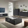 Coiffeuse : 2 tiroirs, noir, or, 104 x 78 x 50 cm