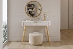 Coiffeuse : Blanc, 100 x 38 x 78 cm
