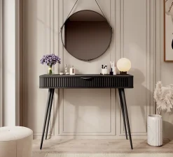 Coiffeuse : Noir, 100 x 38 x 78 cm