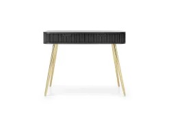 Coiffeuse : noir, pieds or, 103 x 80 x 49 cm