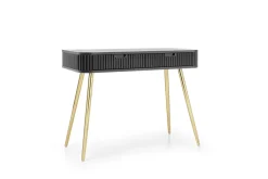 Coiffeuse : noir, pieds or, 103 x 80 x 49 cm