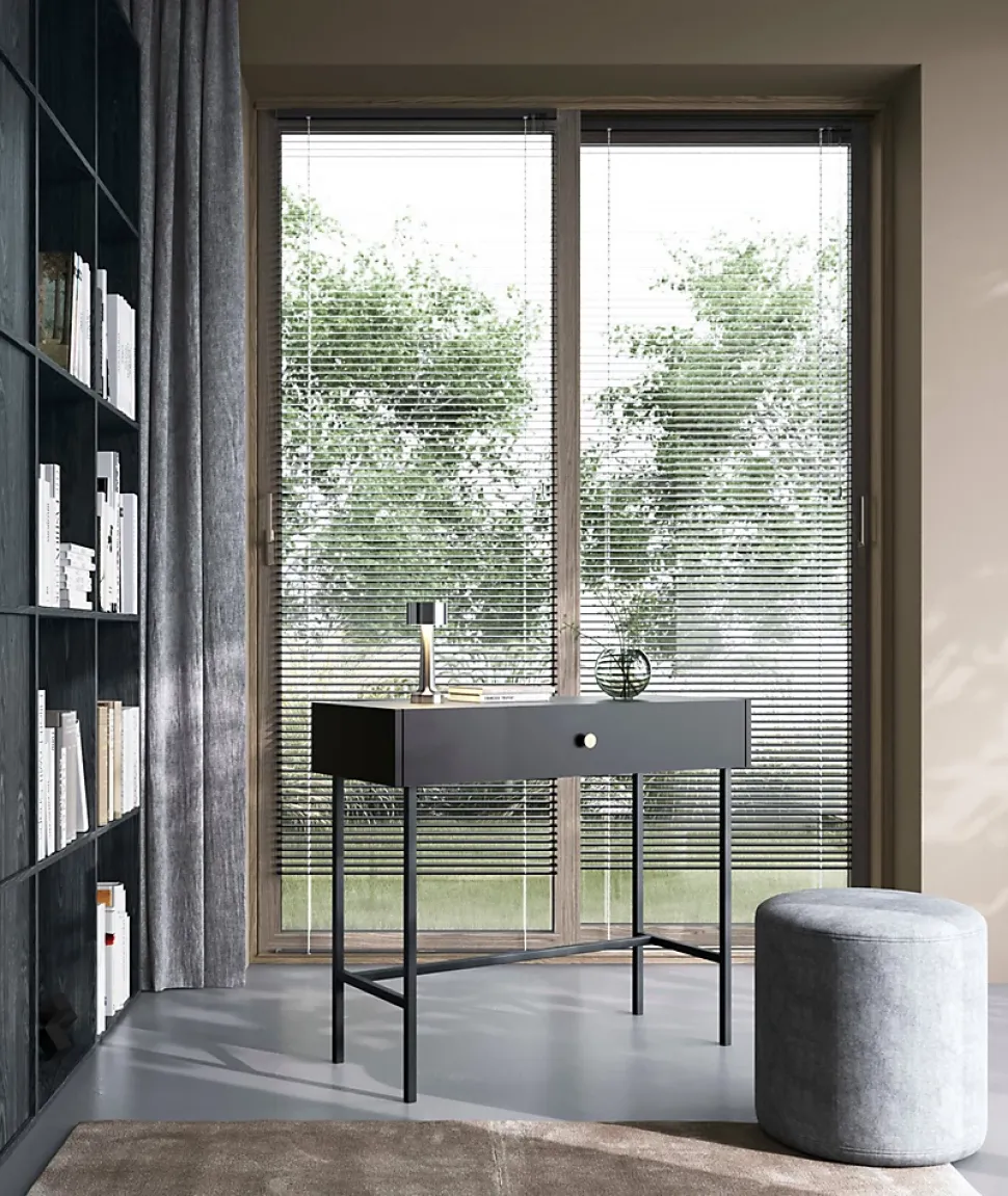 Coiffeuse 1 tiroir noire 93 cm DIVENOS