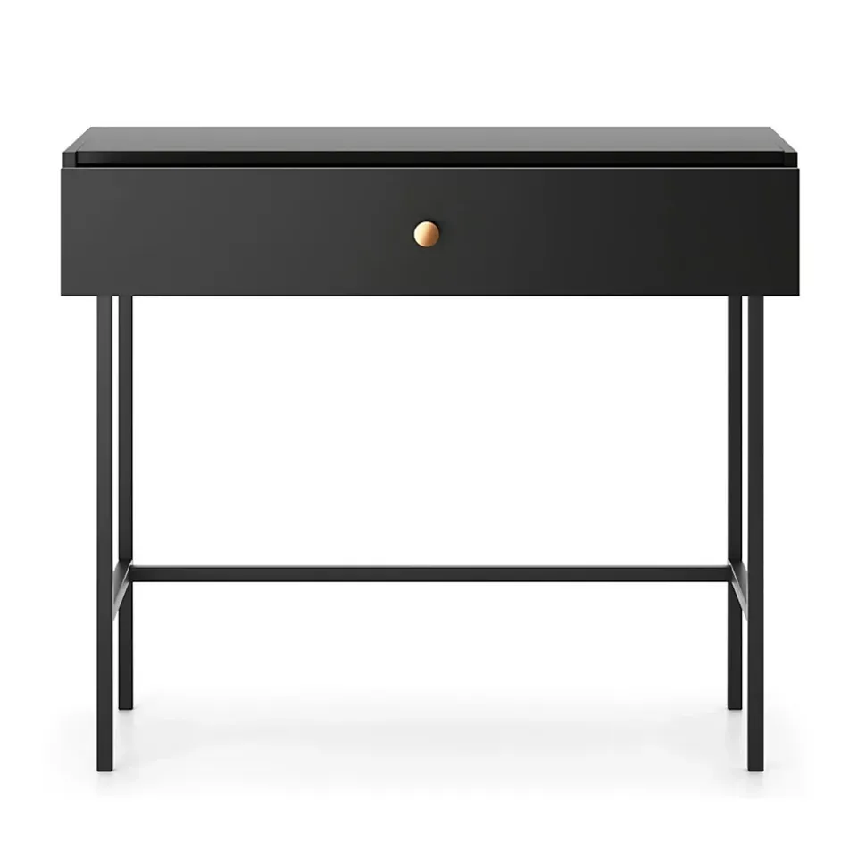 Coiffeuse 1 tiroir noire 93 cm DIVENOS