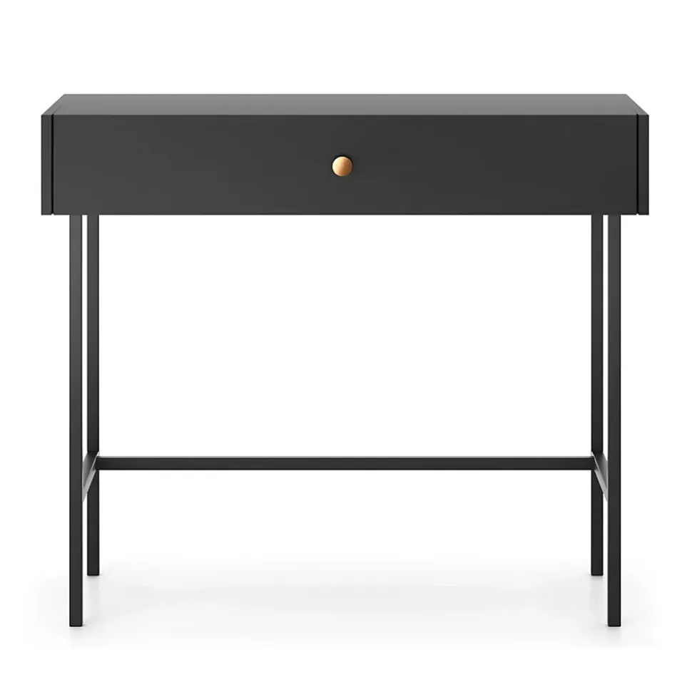 Coiffeuse 1 tiroir noire 93 cm DIVENOS