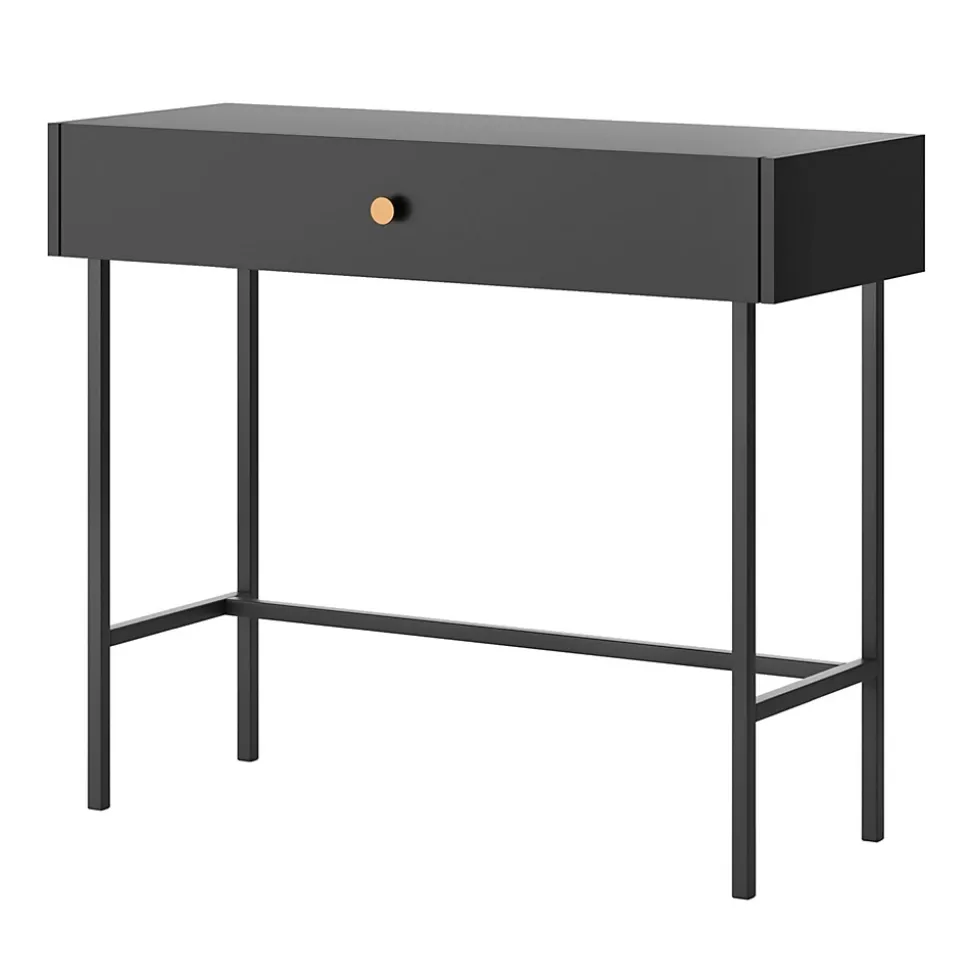 Coiffeuse 1 tiroir noire 93 cm DIVENOS
