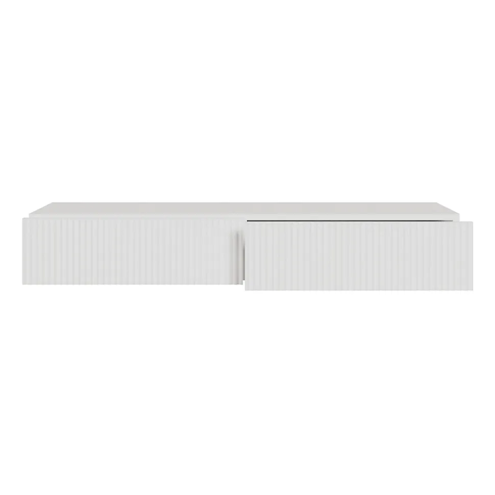 Coiffeuse 1 tiroir suspendue blanche 110 cm VELDIO