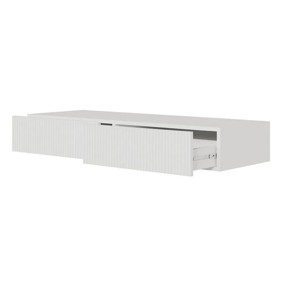 Coiffeuse 1 tiroir suspendue blanche 110 cm VELDIO