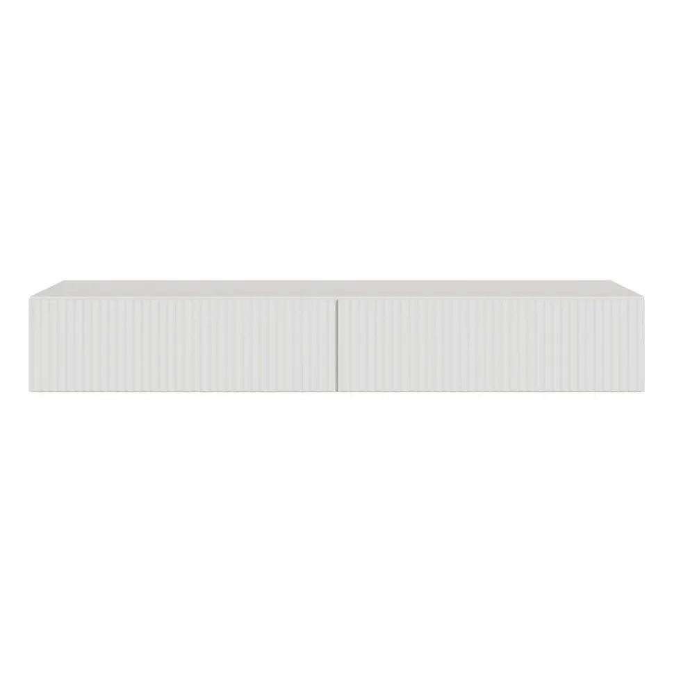 Coiffeuse 1 tiroir suspendue blanche 110 cm VELDIO