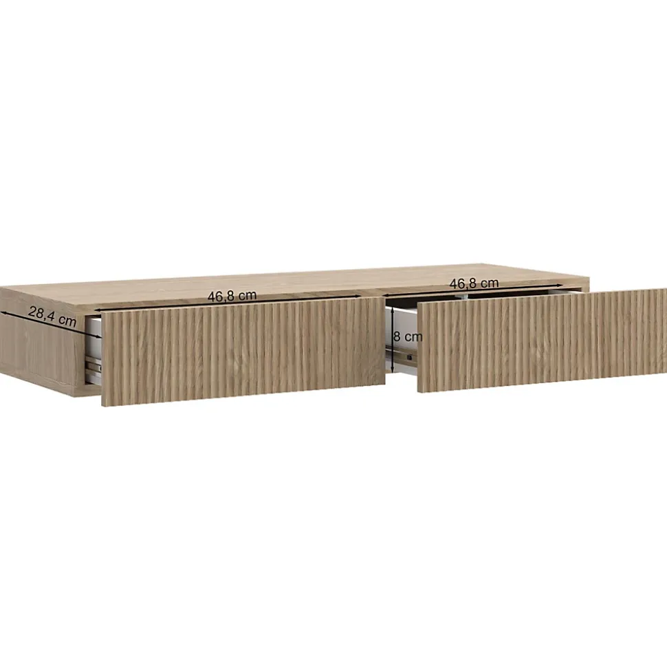 Coiffeuse 1 tiroir suspendue chêne huilé 110 cm NOLIE
