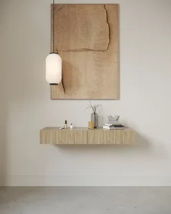 Coiffeuse 1 tiroir suspendue chêne huilé 110 cm NOLIE