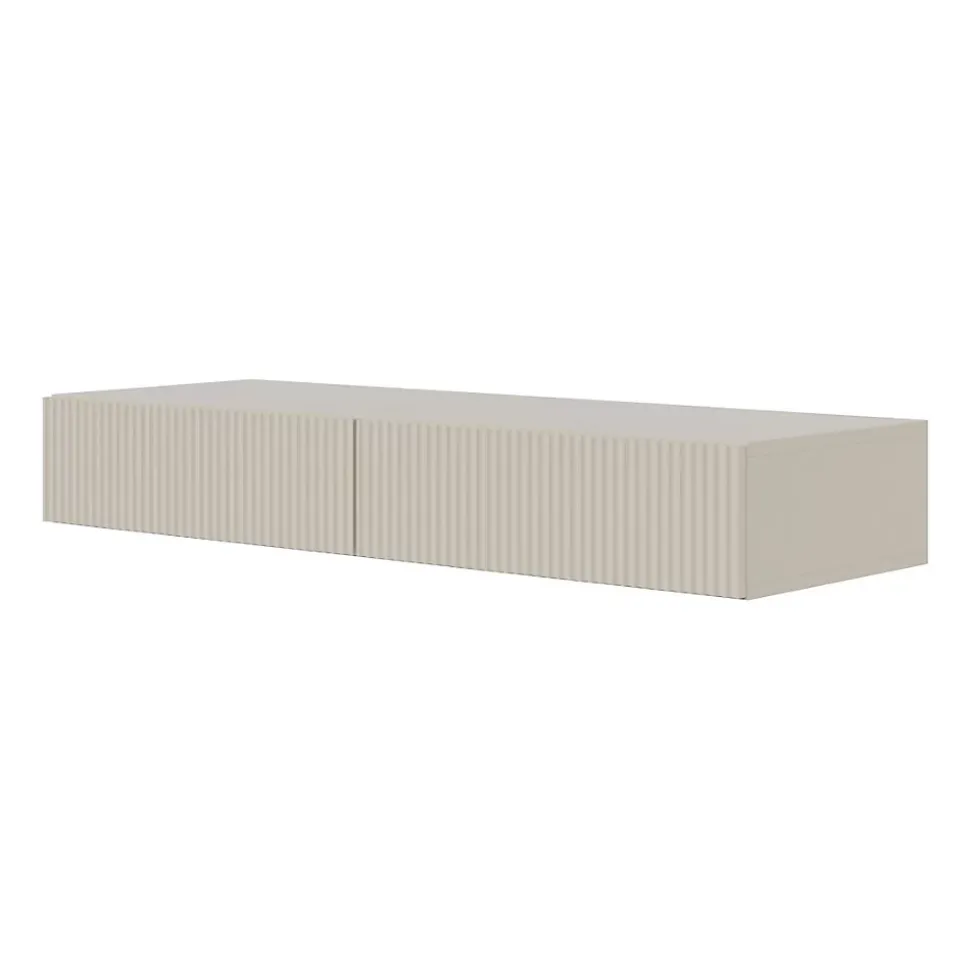 Coiffeuse 1 tiroir suspendue grège 110 cm VELDIO