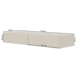 Coiffeuse 1 tiroir suspendue grège 110 cm VELDIO