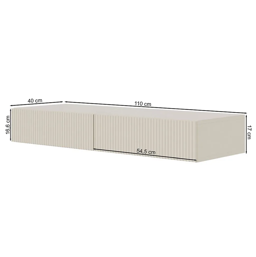 Coiffeuse 1 tiroir suspendue grège 110 cm VELDIO
