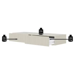 Coiffeuse 1 tiroir suspendue grège 110 cm VELDIO