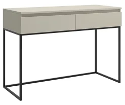 Coiffeuse 2 tiroirs beige gris pieds noirs BEMMI