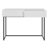 Coiffeuse 2 tiroirs blanche pieds noirs 110 cm VELDIO