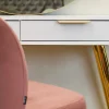 Coiffeuse 2 tiroirs blanche 112 cm OVAL