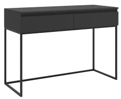 Coiffeuse 2 tiroirs noire pieds noirs BEMMI