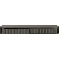 Coiffeuse 2 tiroirs suspendue noire 113 cm OVARLO