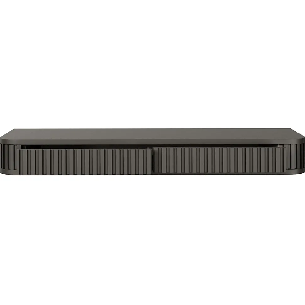 Coiffeuse 2 tiroirs suspendue noire 113 cm OVARLO