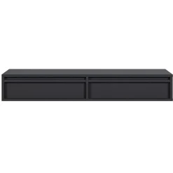 Coiffeuse 2 tiroirs suspendue noire 110 cm EVO
