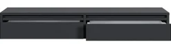 Coiffeuse 2 tiroirs suspendue noire 110 cm EVO