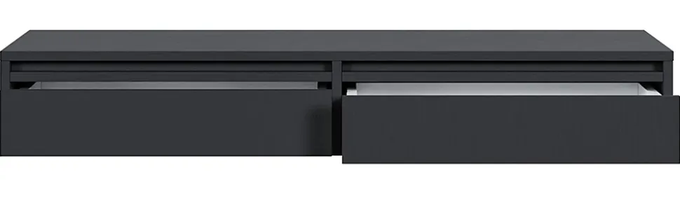 Coiffeuse 2 tiroirs suspendue noire 110 cm EVO