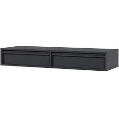Coiffeuse 2 tiroirs suspendue noire 110 cm EVO
