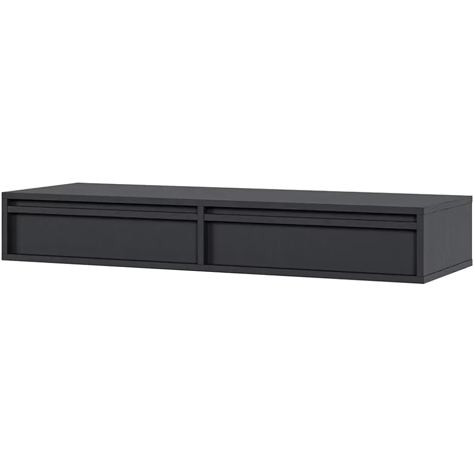 Coiffeuse 2 tiroirs suspendue noire 110 cm EVO