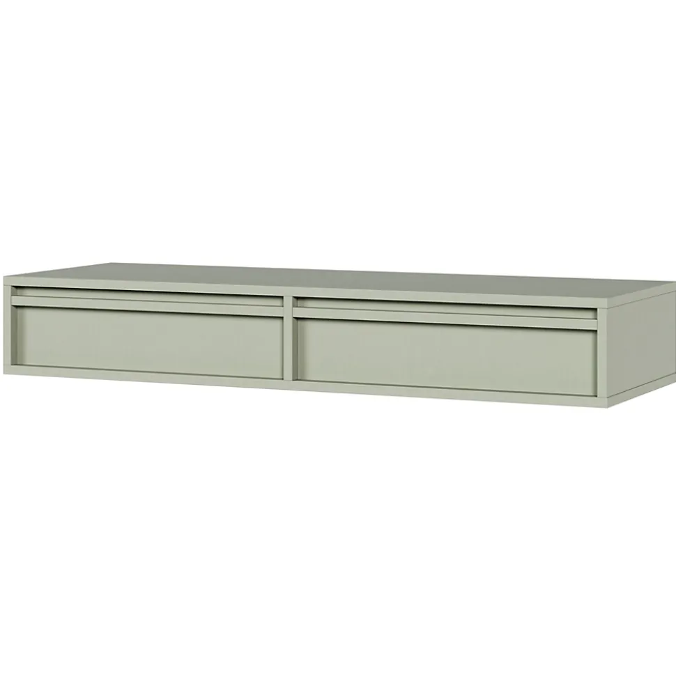 Coiffeuse 2 tiroirs suspendue vert sauge 110 cm EVO
