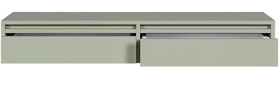 Coiffeuse 2 tiroirs suspendue vert sauge 110 cm EVO