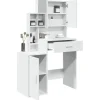 Coiffeuse avec armoire blanc 80x35x132 cm
