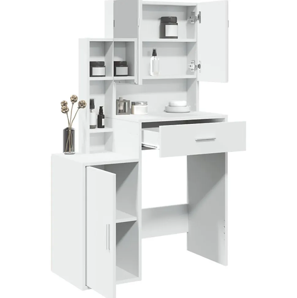 Coiffeuse avec armoire blanc 80x35x132 cm
