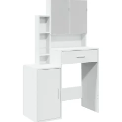 Coiffeuse avec armoire blanc 80x35x132 cm