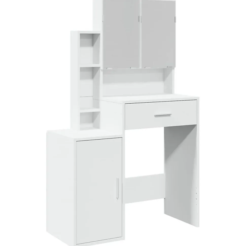Coiffeuse avec armoire blanc 80x35x132 cm