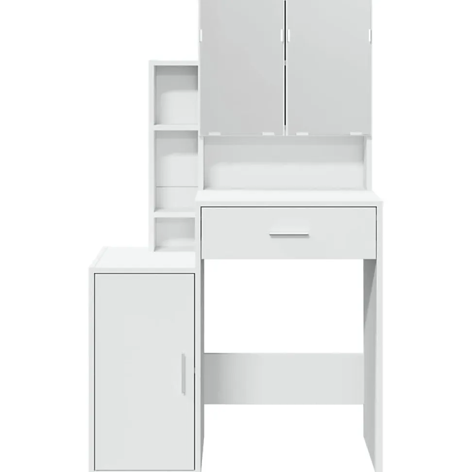 Coiffeuse avec armoire blanc 80x35x132 cm