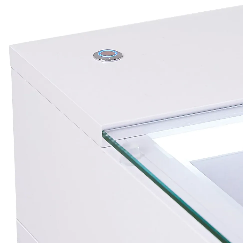 Coiffeuse avec éclairage LED Blanc 92 cm+ 6 Tiroir