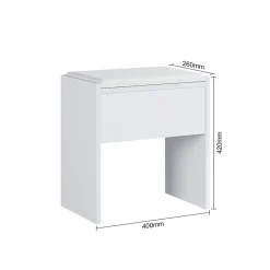 Coiffeuse avec Miroir et Tabouret Blanc 80x40x140cm SIRHONA Ensemble de Coiffeuse Blanche avec Ampoules LED