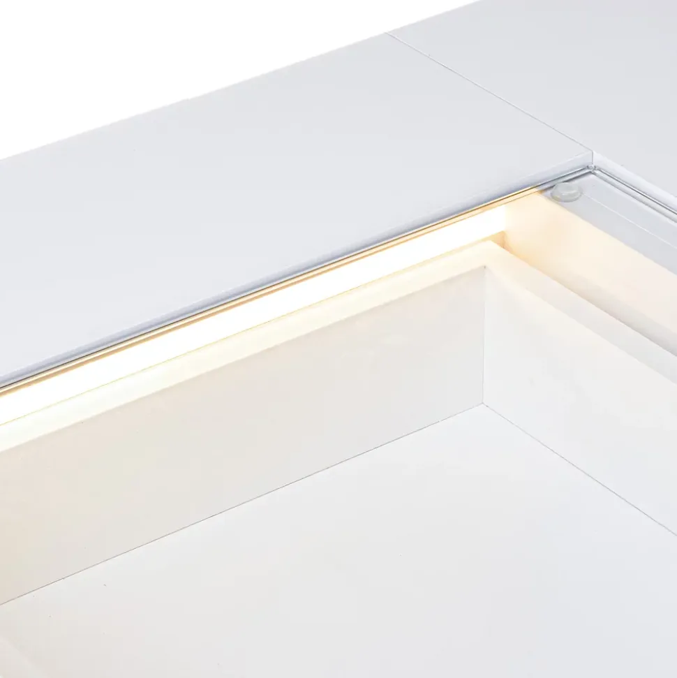 Coiffeuse avec Miroir LED 6 Tiroirs Blanc 92x 55 cm