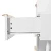 Coiffeuse avec Miroir LED - Table de Maquillage Moderne avec 3 Tiroirs et Rangement Fermé - Sans Tabouret - Blanc - 100x40x124 cm