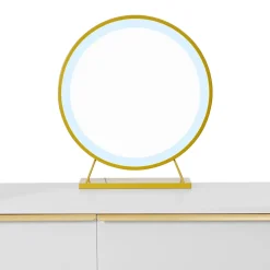 Coiffeuse avec Miroir LED - Table de Maquillage Moderne avec 3 Tiroirs et Rangement Fermé - Sans Tabouret - Blanc - 100x40x124 cm
