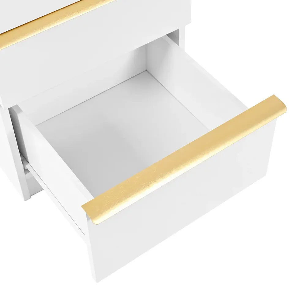 Coiffeuse avec Miroir LED - Table de Maquillage Moderne avec 3 Tiroirs et Rangement Fermé - Sans Tabouret - Blanc - 100x40x124 cm