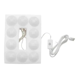 Coiffeuse avec miroir LED + tiroirs et tabouret de maquillage blanc 80x40x140 cm