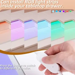 Coiffeuse avec RGB éclairage LED Blanc 130 cm