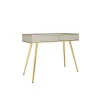 Coiffeuse, beige, pieds dorés, 102 x 79 x 50 cm
