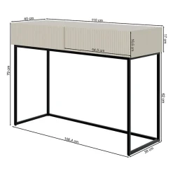 Coiffeuse blanc pieds dorés 110 cm VELDIO