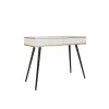 Coiffeuse blanche glamour avec pieds noirs, 102 x 80 x 50